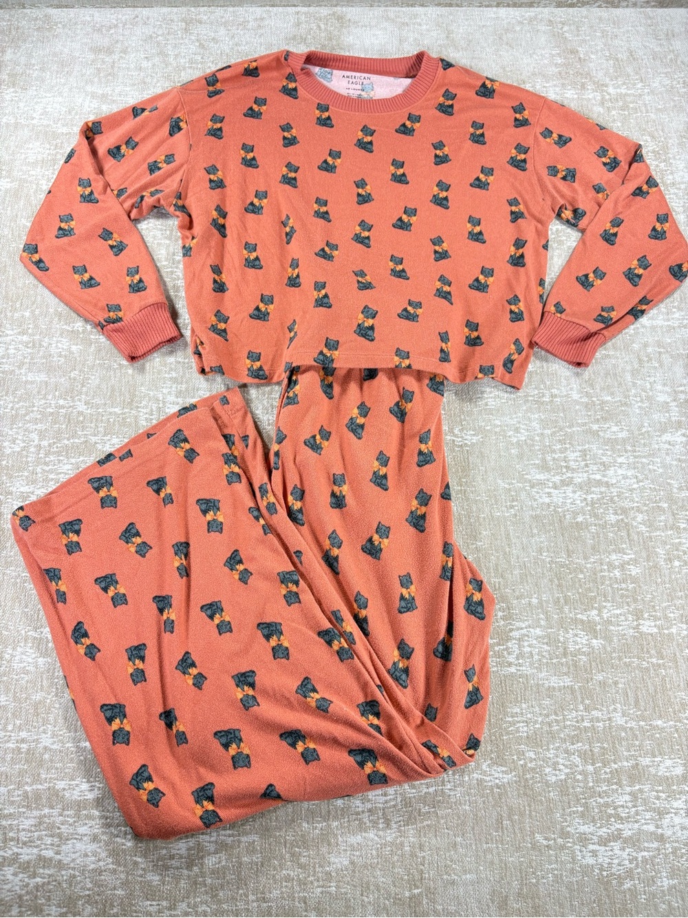 American Eagle Outfitters Cat Print Womens Pajama Set